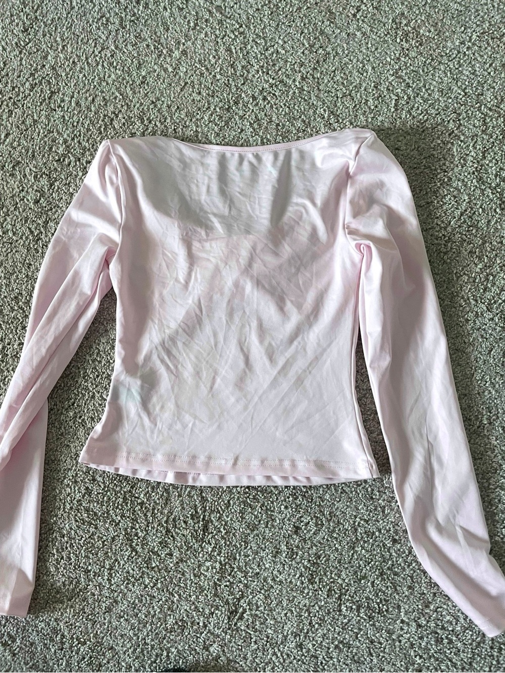 Women's Long-Sleeve Ruched Front Top - Light Pink - Picture 2 of 2